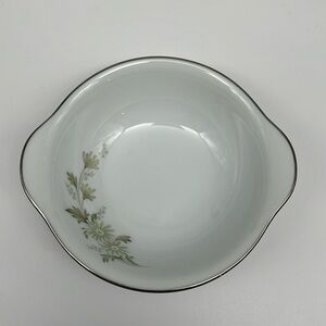 Noritake Soroya 6853 6” Cereal Bowl Light Green Daisy Platinum‎ Banded